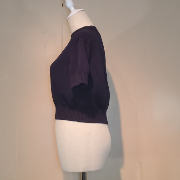 St.John Basic Navy Blue Knit Cropped Top - Picture 5 of 6